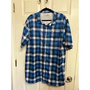 Columbia Mens XLT Performance Fishing Gear Shirt Short Sleeve Omni-Shade Plaid